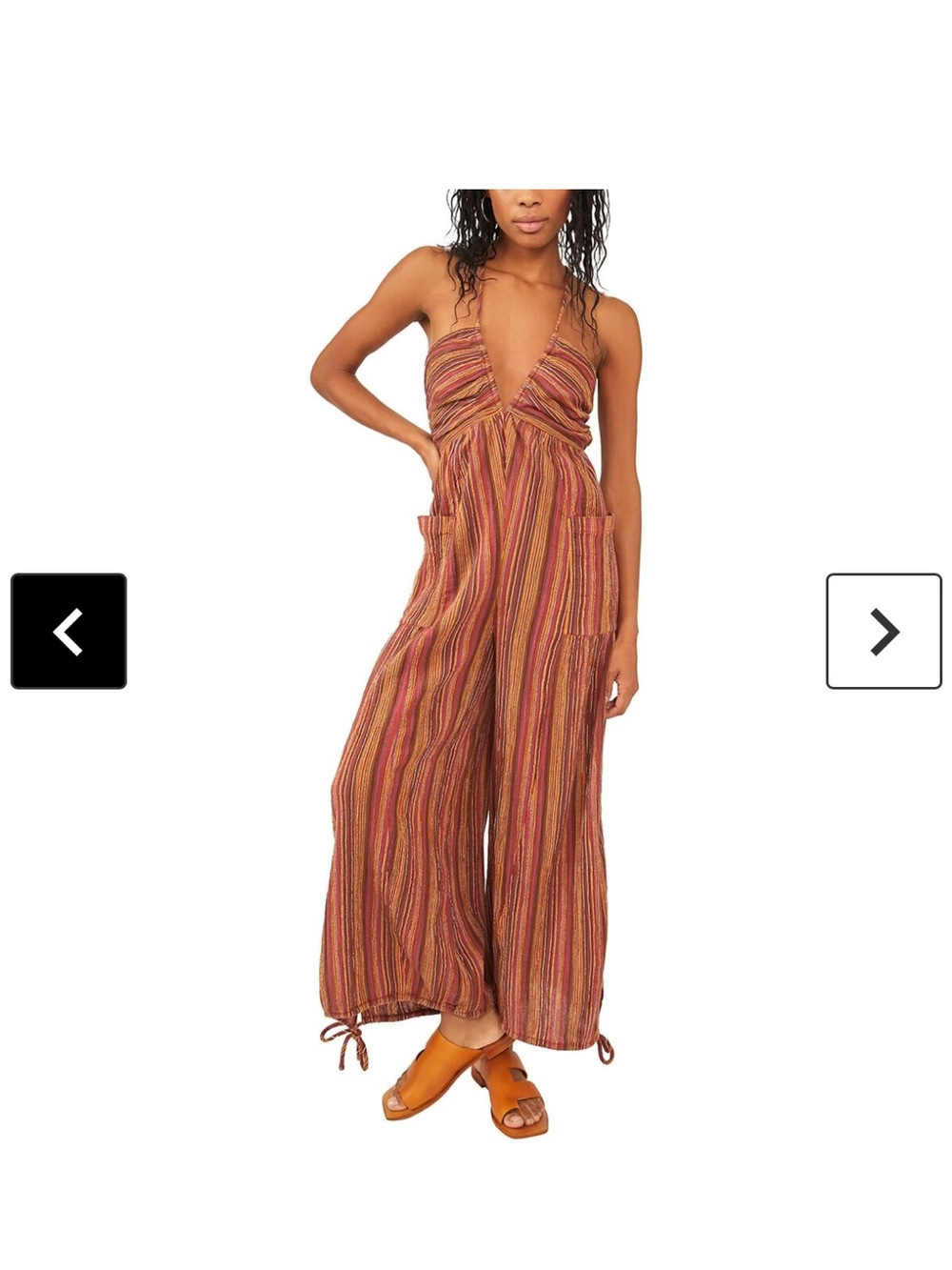 Free People womans Sundaze For Surfin Jumpsuit size L